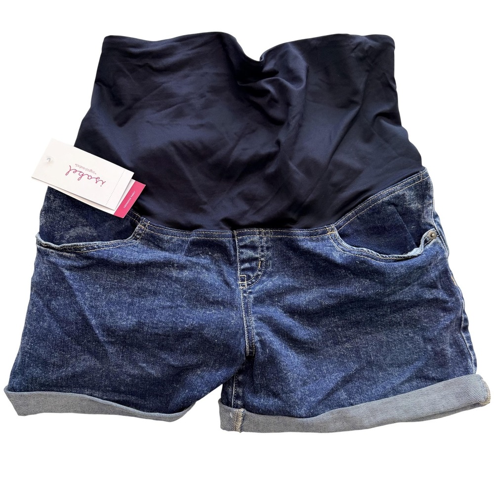 Isabel By Ingrid‎ & Isabel Shorts Womens 12 Blue Mom Denim Maternity Cuffed